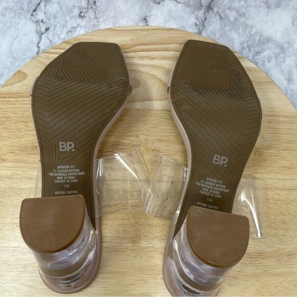 BP Nordstrom Naomi Clear Strap Block Heel Sandals Size 11 New - Picture 7 of 11